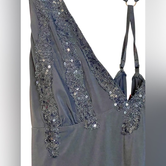 Women’s Josie sleek sequined black cami style tank top - Picture 3 of 7